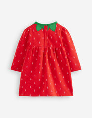Novelty Sweatshirt Dress-Strawberry Tart Red / Boden On sale