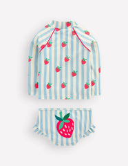 Logo Rash Vest Set-Blue Strawberry Patch / Boden us