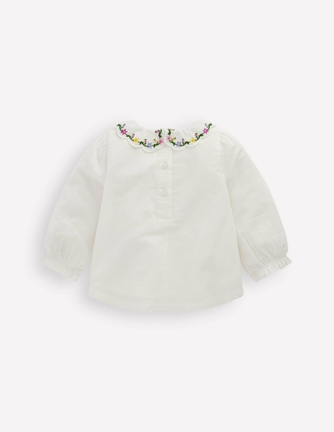 Embroidered Collar Woven Top-Soft Ivory Embroidery / Boden Sale