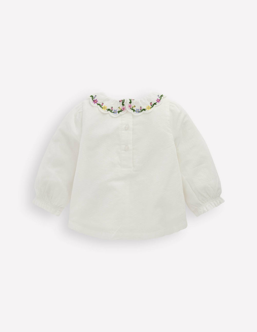 Embroidered Collar Woven Top-Soft Ivory Embroidery / Boden Sale