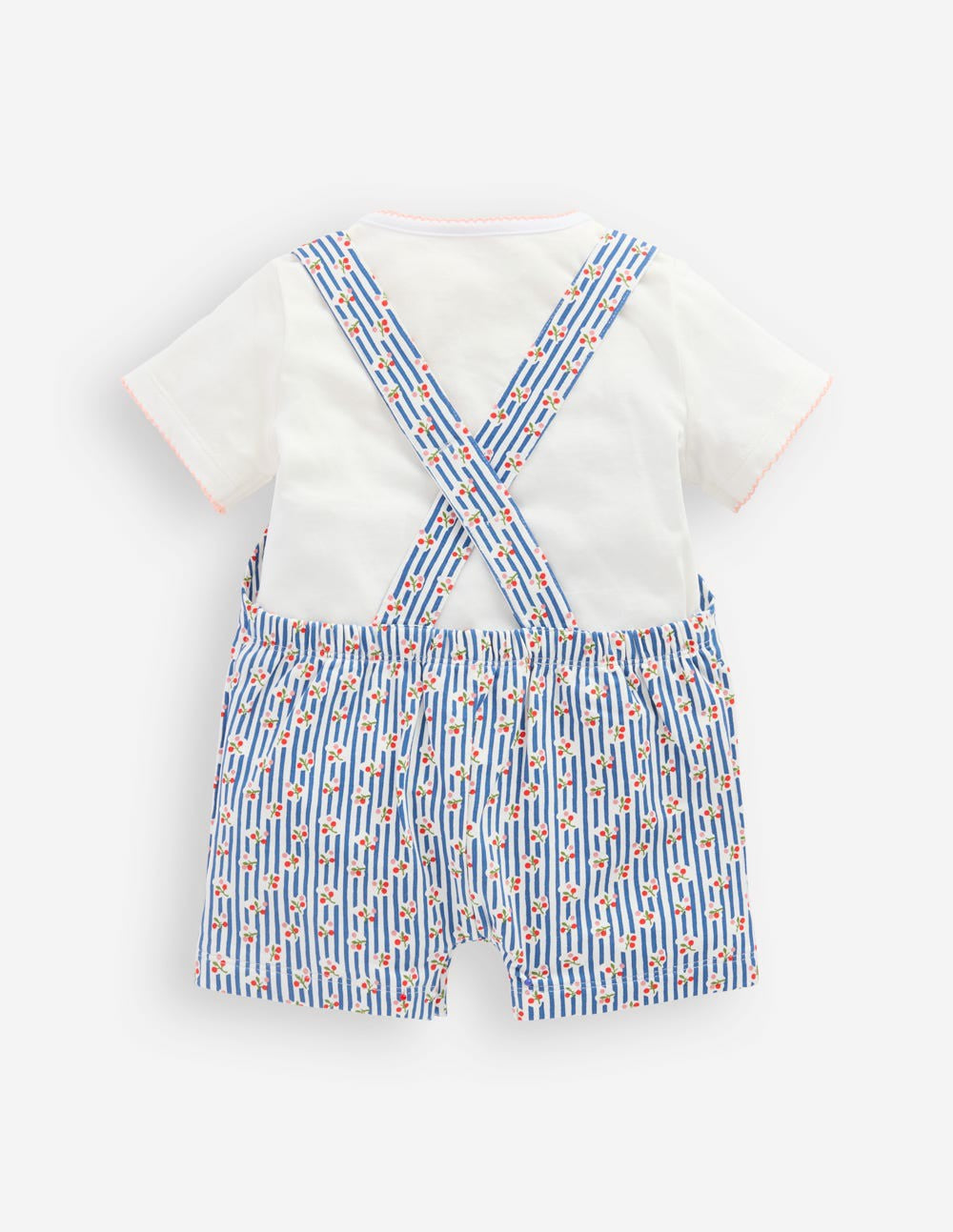 Short Jersey Dungaree Set-Bluejay Cherry Stripe / Boden Online