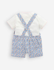 Short Jersey Dungaree Set-Bluejay Cherry Stripe / Boden Online
