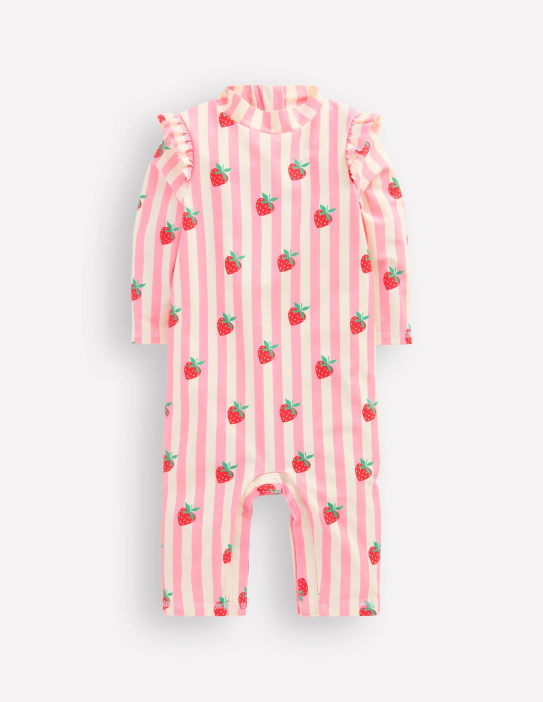 Girls Sun Safe Surfsuit-Pink Strawberry Stripe / Boden Outlet