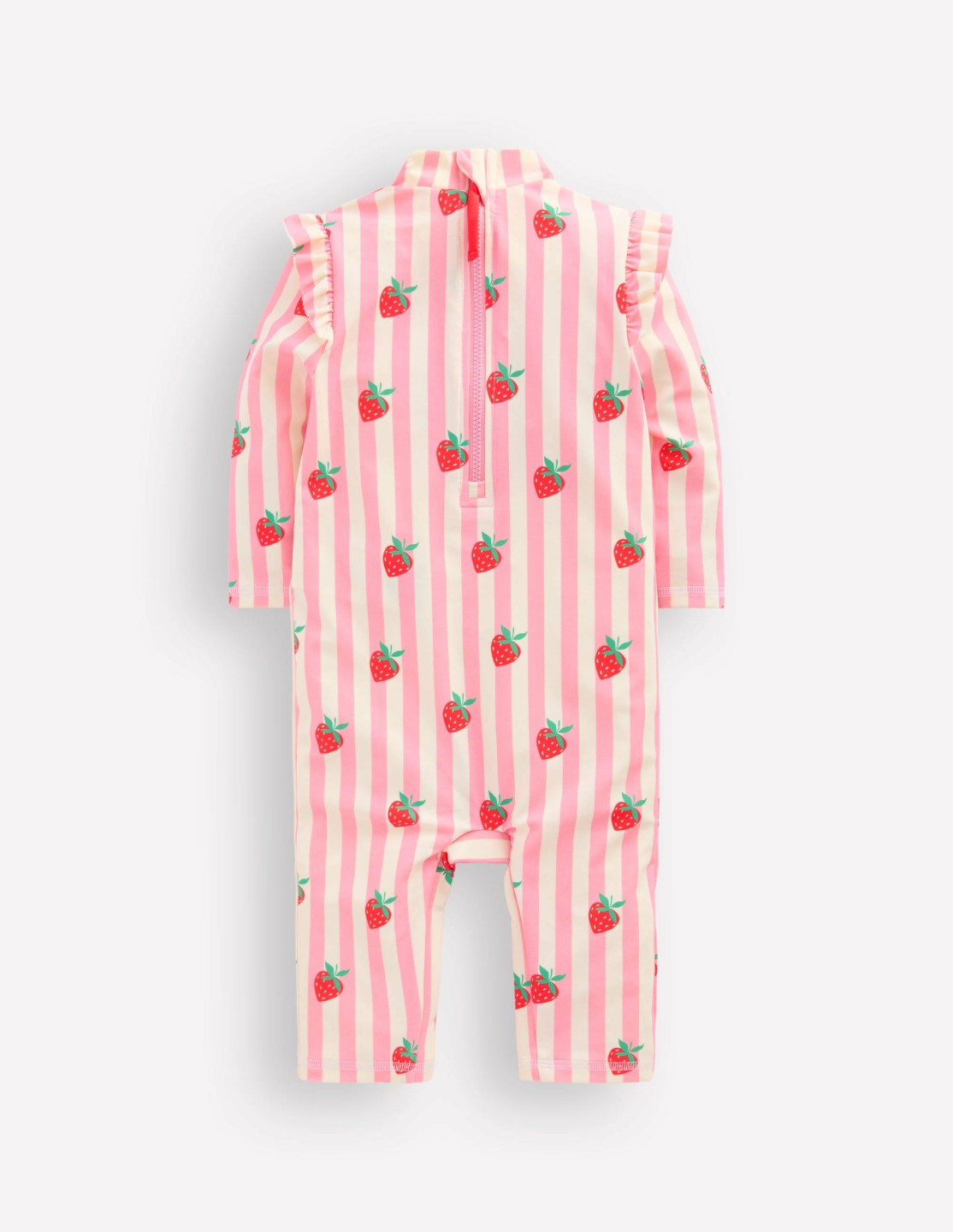 Girls Sun Safe Surfsuit-Pink Strawberry Stripe / Boden Outlet