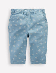 Cotton Pull-on Pants-Blue Floral Print / Boden Discount