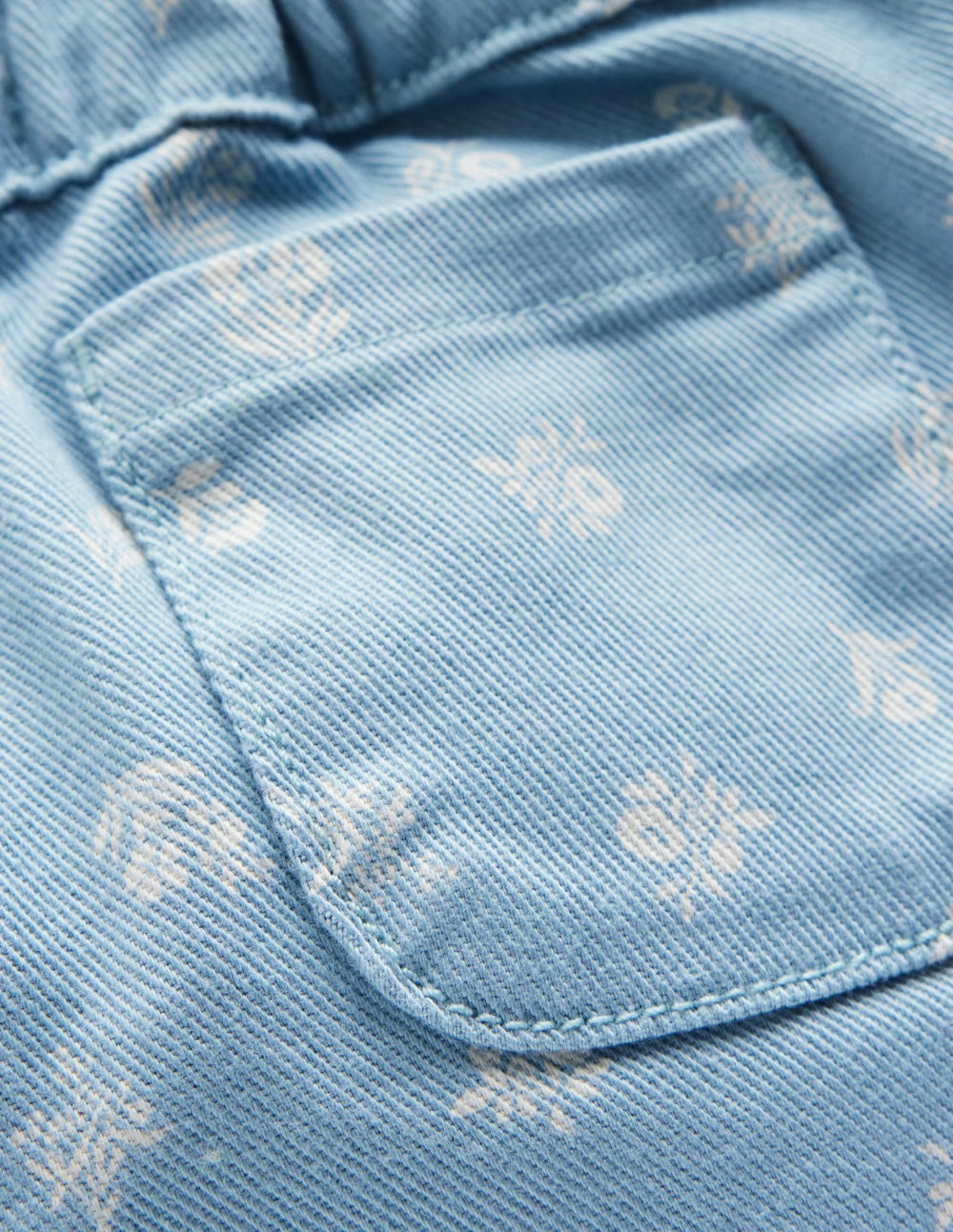 Cotton Pull-on Pants-Blue Floral Print / Boden Discount