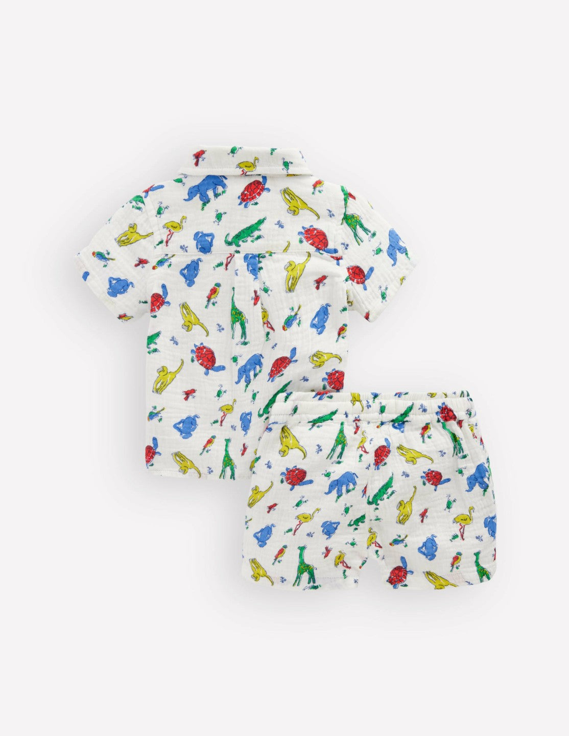 Woven Shirt Play Set-Ivory Multi Jungle Animals / Boden Sale