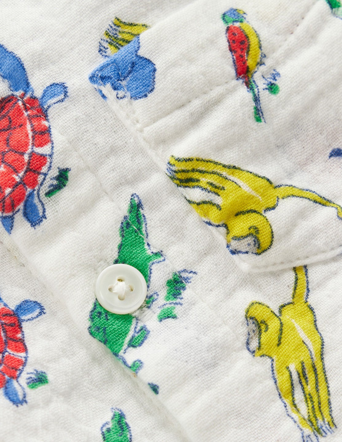 Woven Shirt Play Set-Ivory Multi Jungle Animals / Boden Sale