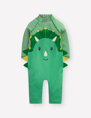Logo Sun Safe Surfsuit-Aloe Green Dino / Boden Outlet