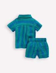 Woven Shirt Play Set-Blue and Green Stripe / Boden On sale