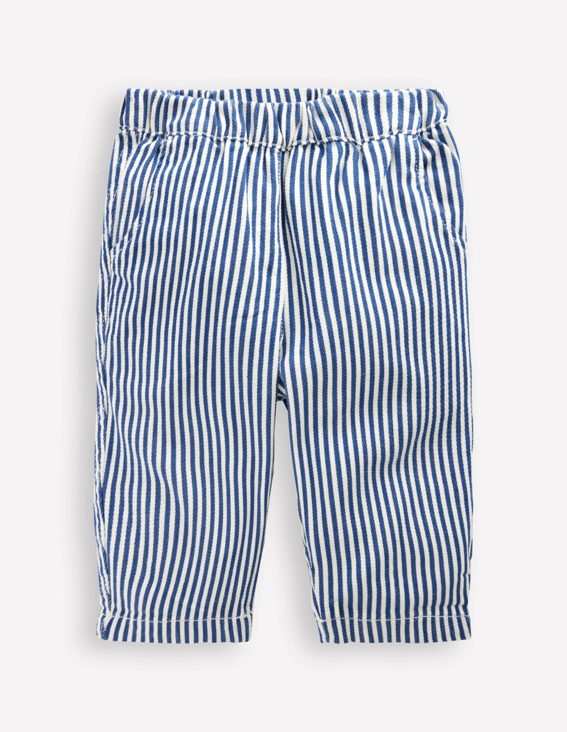Cotton Pull-on Pants-Blue and Ivory Stripe / Boden