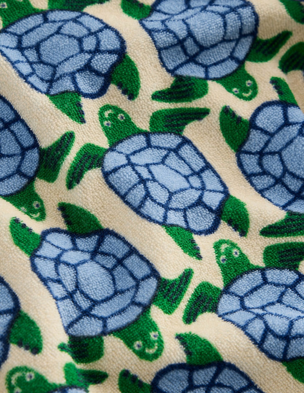 Printed Towelling Play Set-Blue Geo Turtles / Boden Sale