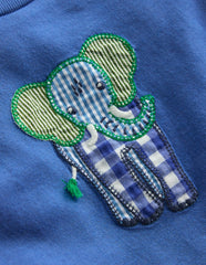 Short Sleeve Logo T-shirt-Blue Elephant Patchwork / Boden On sale