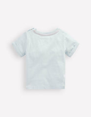 Short Sleeve Logo T-shirt-Light Blue Ocean Motifs / Boden us