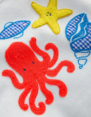 Short Sleeve Logo T-shirt-Light Blue Ocean Motifs / Boden us