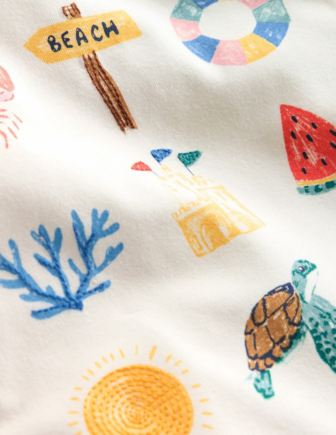 Short Sleeve Logo T-shirt-Ivory Summer Logo / Boden