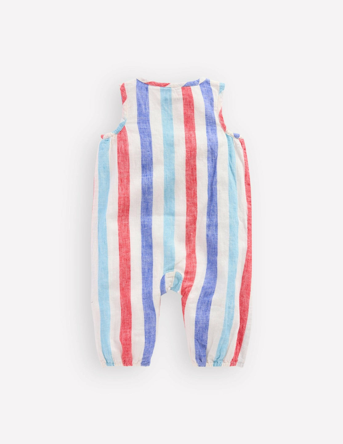 Button Down Romper-Red and Blue Multi Stripe / Boden Sale