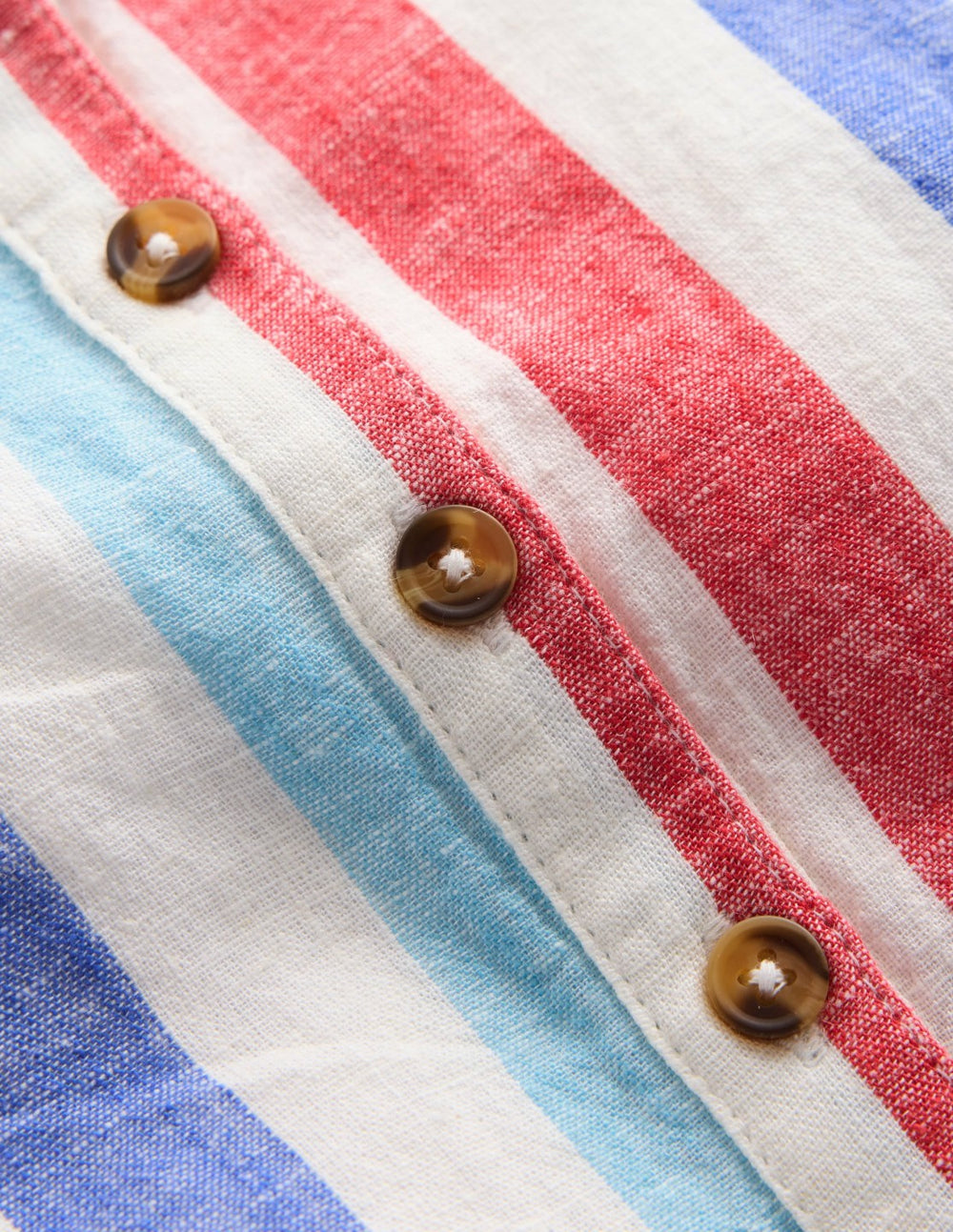 Button Down Romper-Red and Blue Multi Stripe / Boden Sale
