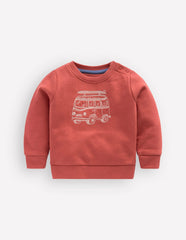 Chain Stitch Sweatshirt-Jam Red Campervan / Boden Online