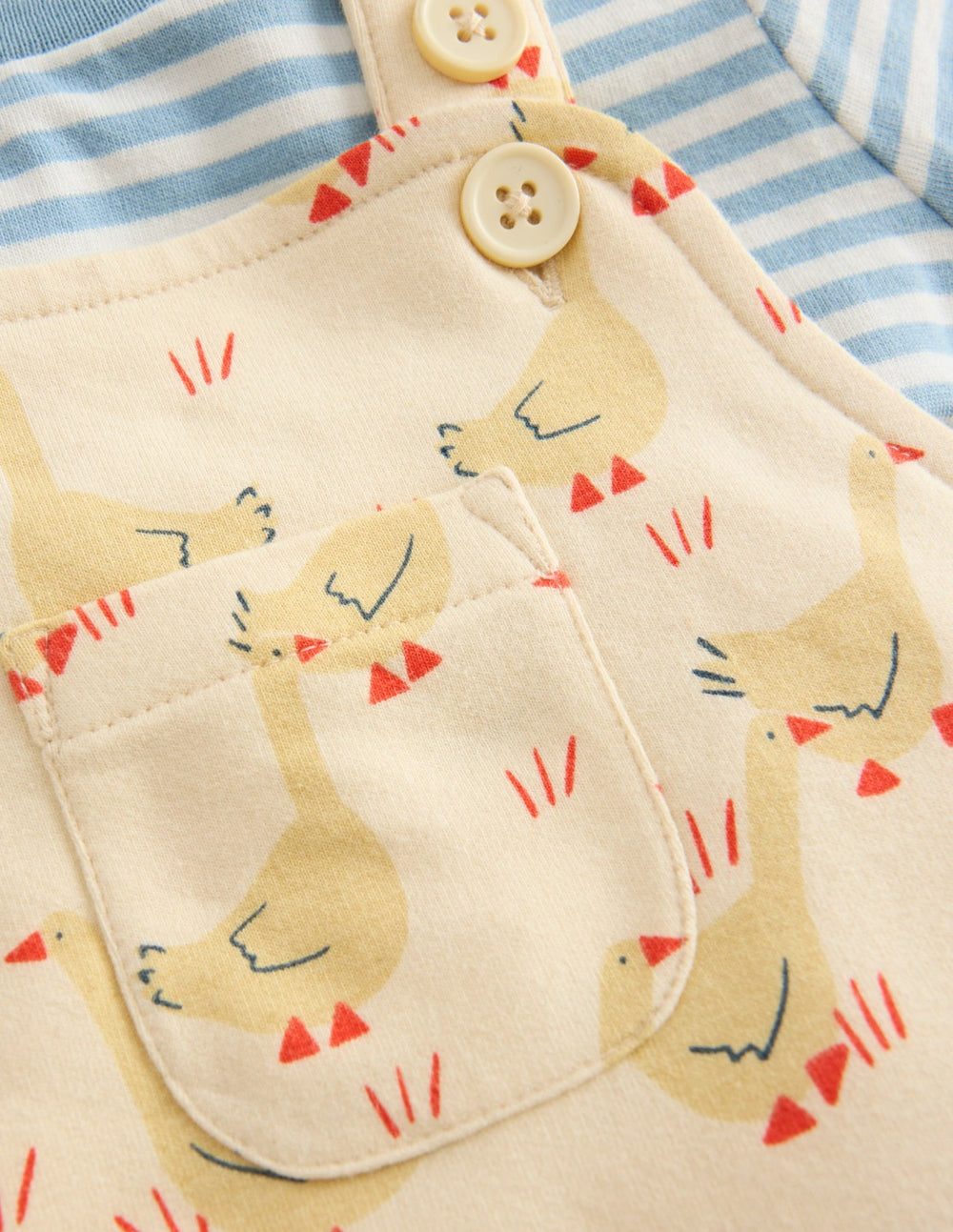 Jersey Overalls Set-Ecru Geese / Boden Discount