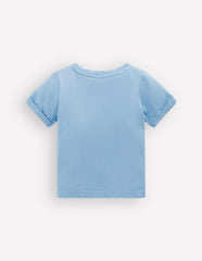 Short Sleeve Logo T-shirt-Blue Turtle Chain Stitch / Boden us