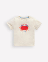 Short Sleeve Logo T-shirt-Ecru Crab / Boden