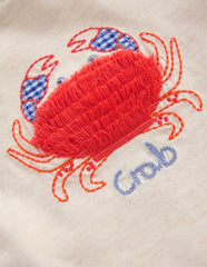 Short Sleeve Logo T-shirt-Ecru Crab / Boden