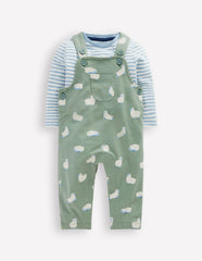 Jersey Overalls Set-Green Sheep / Boden Sale