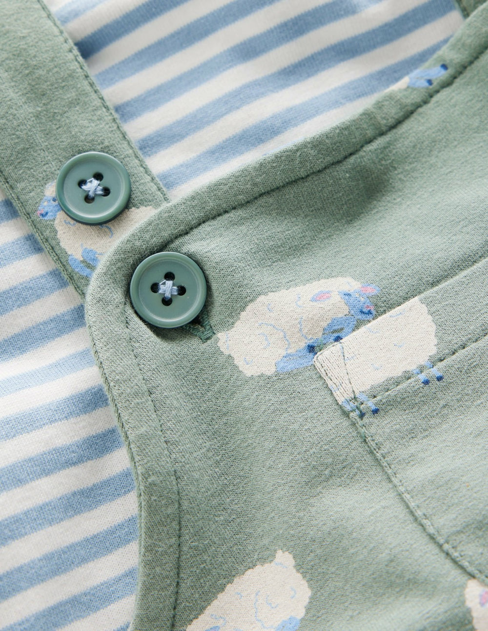 Jersey Overalls Set-Green Sheep / Boden Sale