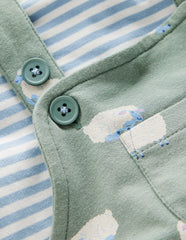 Jersey Overalls Set-Green Sheep / Boden Sale