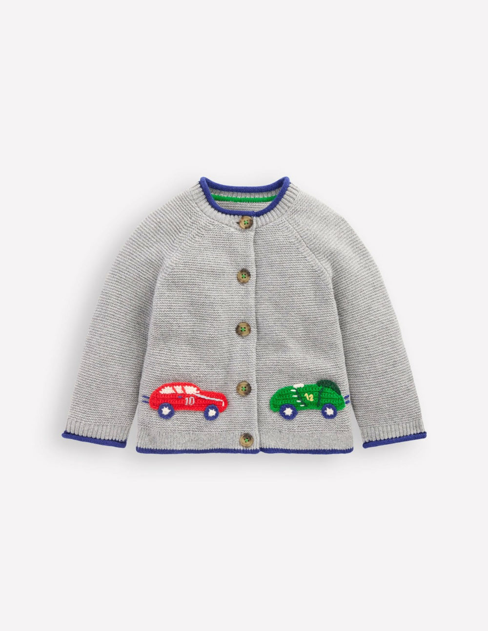 Novelty Logo Cardigan-Grey Marl Cars / Boden Outlet