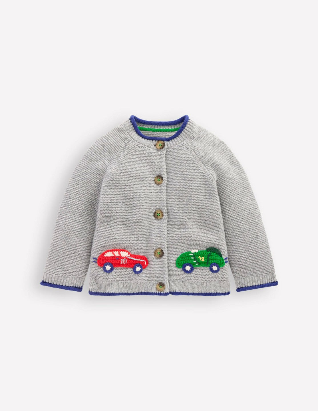 Novelty Logo Cardigan-Grey Marl Cars / Boden Outlet