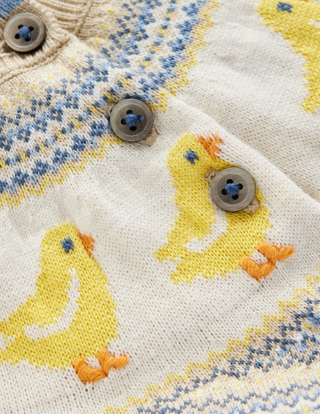 Fair Isle Knitted Play Set-Oatmeal Marl Chicks / Boden Discount