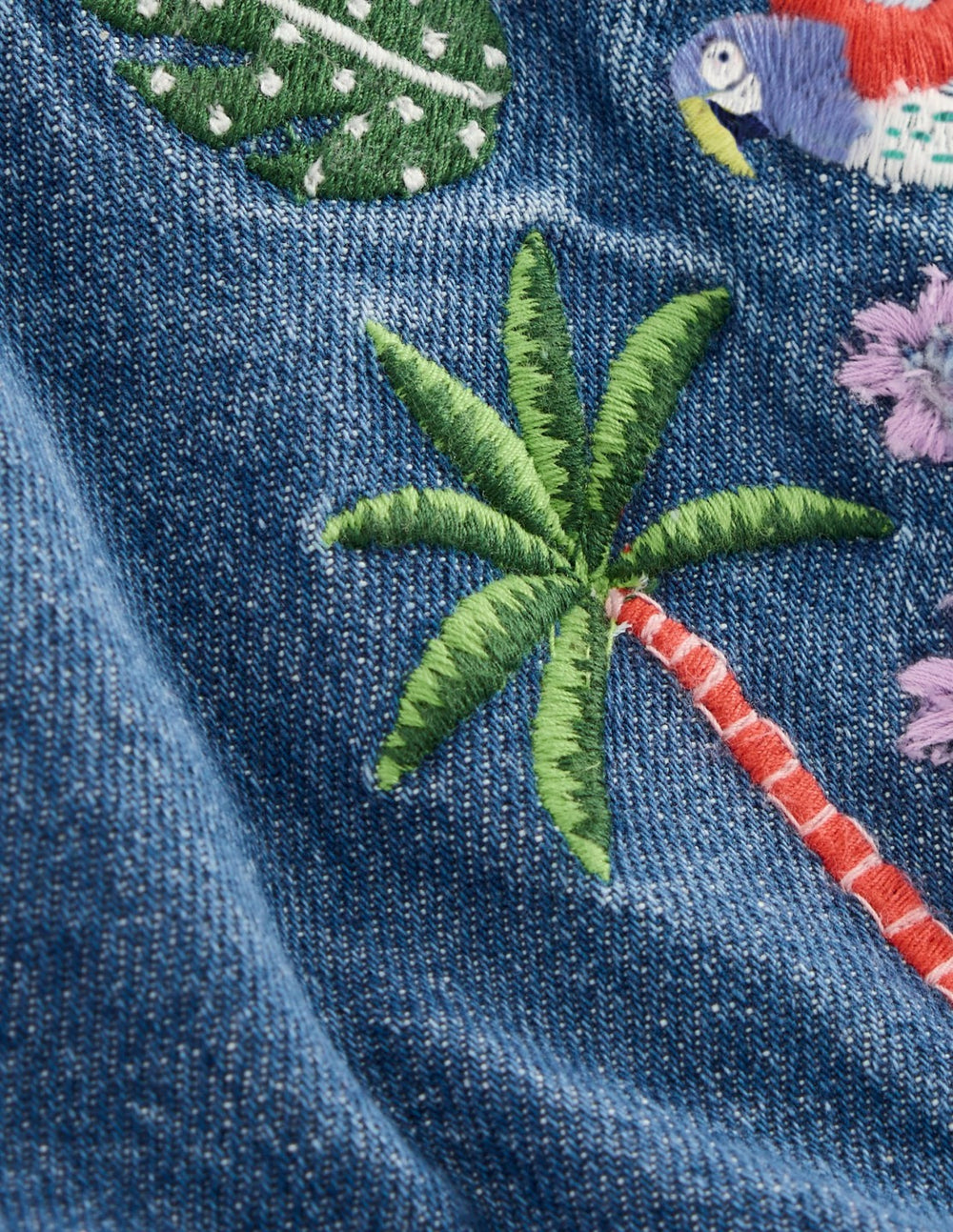 Embroidered Playsuit-Mid Vintage Embroidered Denim / Boden On sale