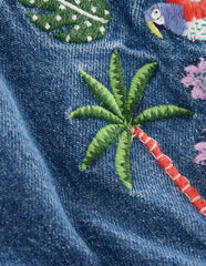 Embroidered Playsuit-Mid Vintage Embroidered Denim / Boden On sale
