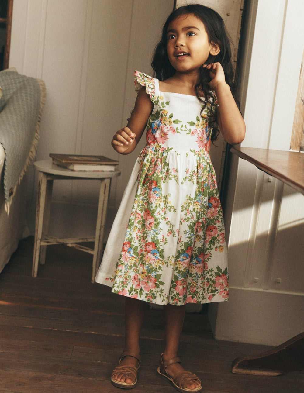 Annalisa Twirly Sundress-Soft Ivory Floral / Boden Sale