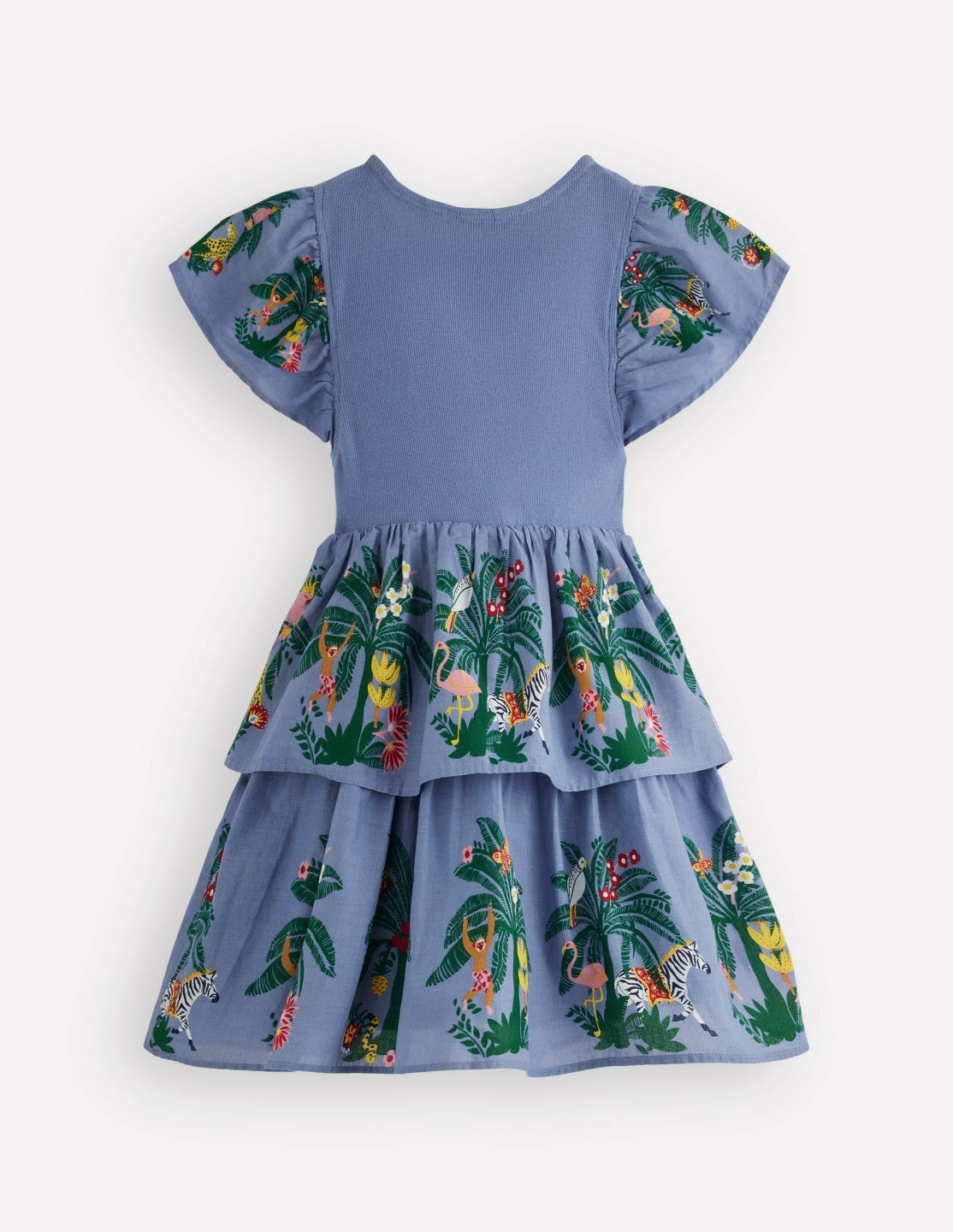 Woven Mix Twirly Dress-Azure Blue Jungle Trellis / Boden Discount