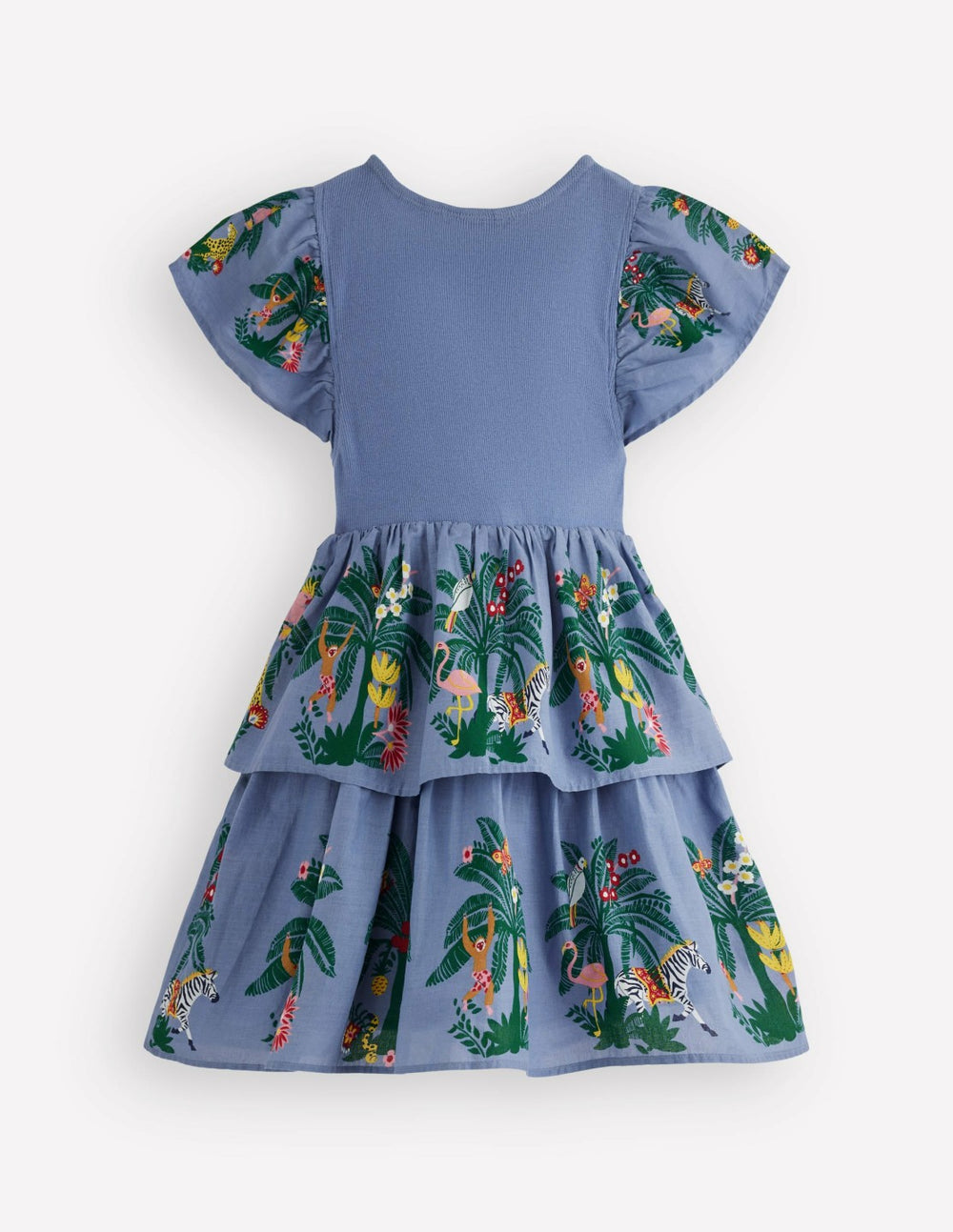 Woven Mix Twirly Dress-Azure Blue Jungle Trellis / Boden Discount