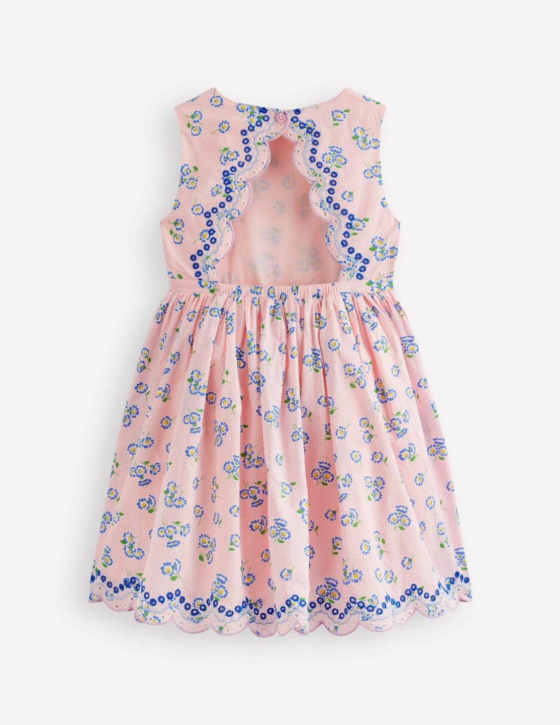Broderie Back Detail Dress-Chalk Pink Ditsy / Boden us