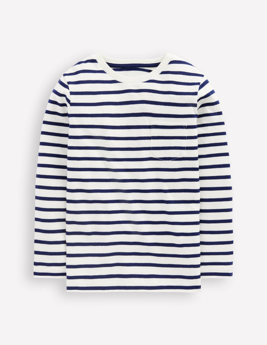Everyday Long Sleeve T-Shirt-Soft Ivory/ College Navy / Boden