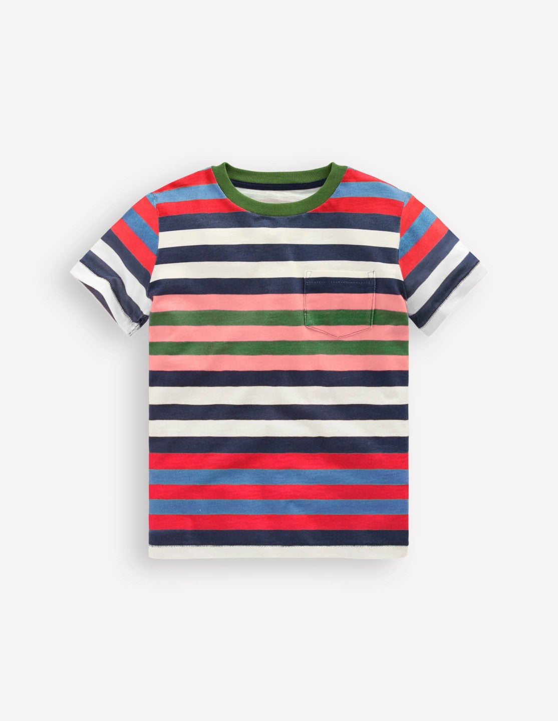 Everyday Short Sleeve T-Shirt-Navy, Red and Blue Multistripe / Boden Discount