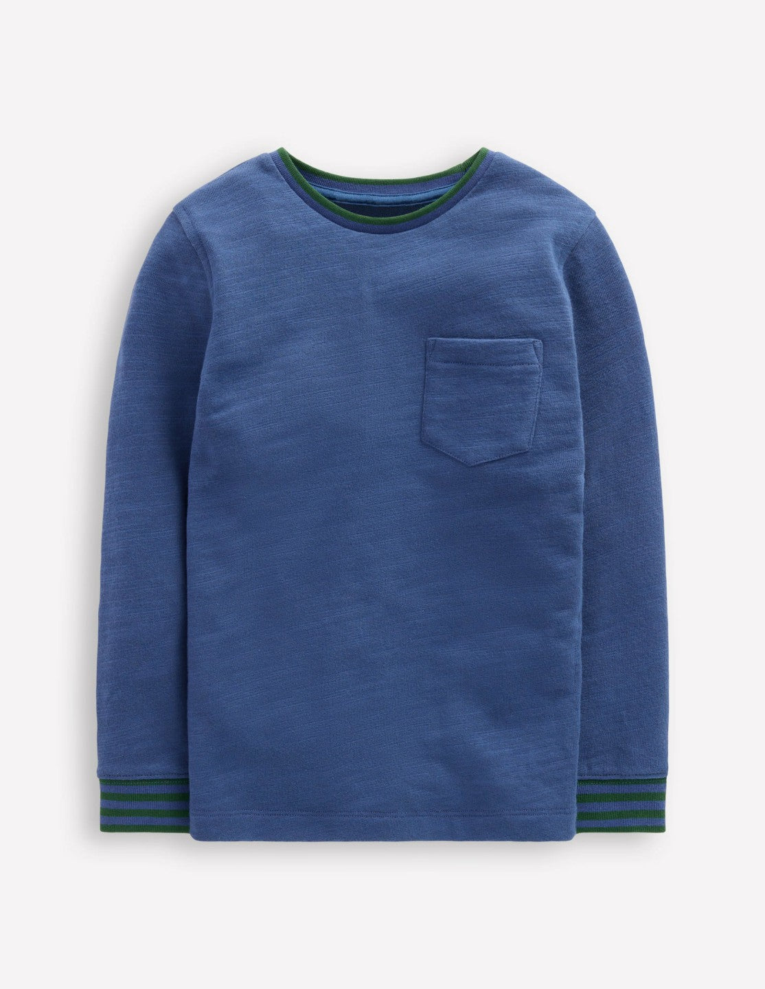 Cosy Mid-weight T-shirt-Denim Blue/ Emerald Night / Boden