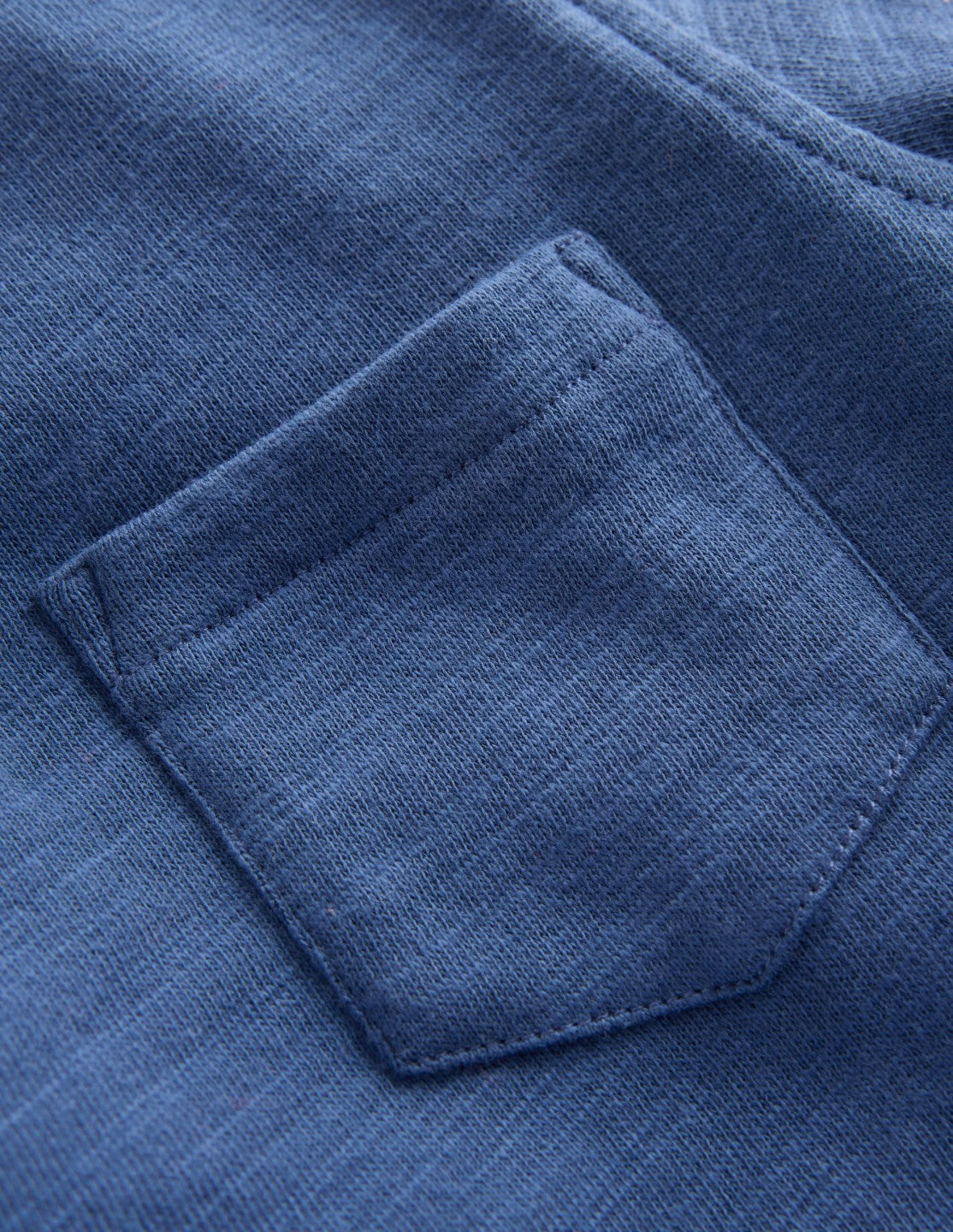 Cosy Mid-weight T-shirt-Denim Blue/ Emerald Night / Boden