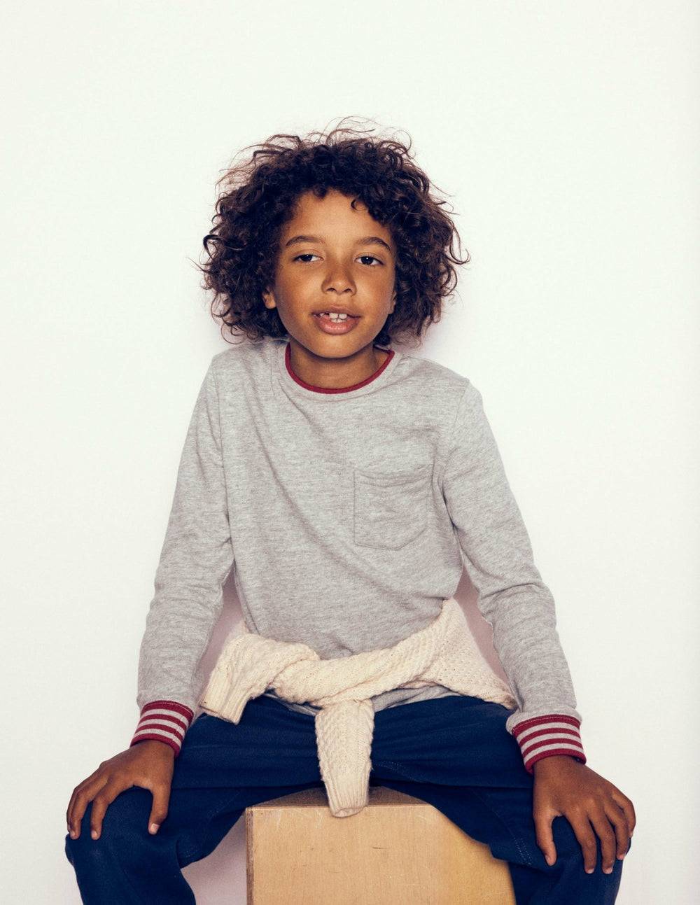 Cosy Mid-weight T-shirt-Grey Marl / Boden Discount