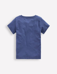 Glow-In-The-Dark T-shirt-Robot Blue Marl Moon / Boden Online