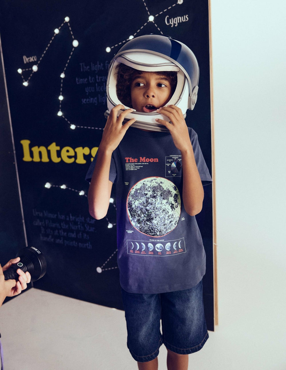 Glow-In-The-Dark T-shirt-Robot Blue Marl Moon / Boden Online