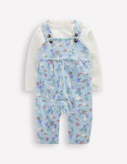 Jersey Dungaree Set-Misty Blue Bunny Floral / Boden us