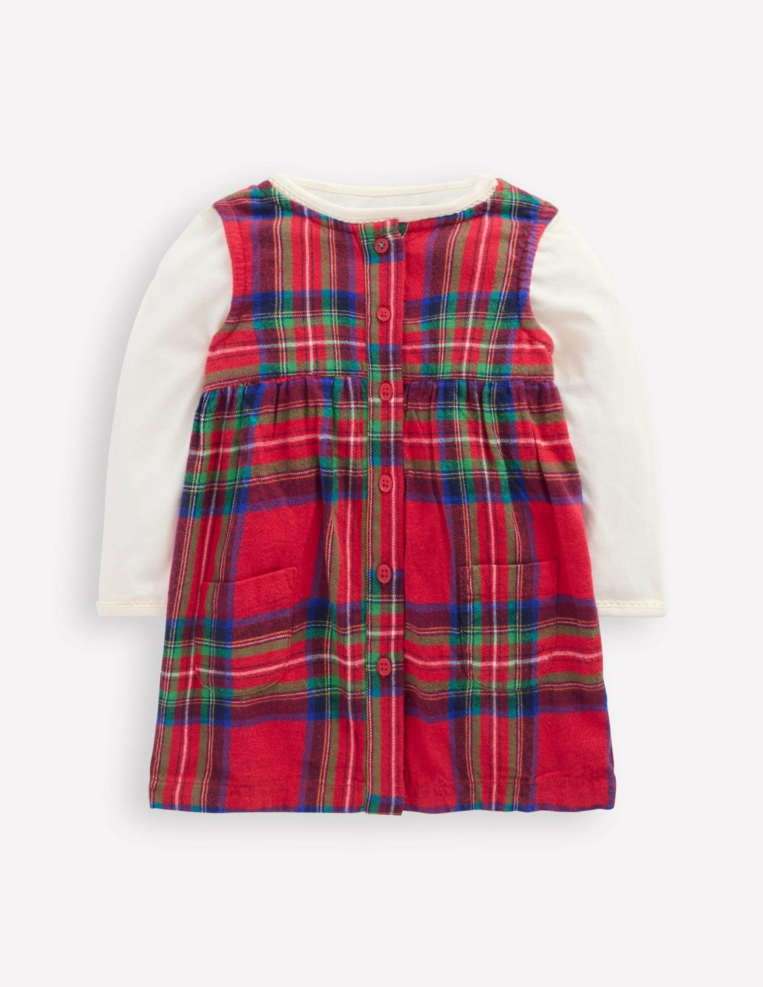 Woven Pinny Dress Set-Red Check / Boden Sale