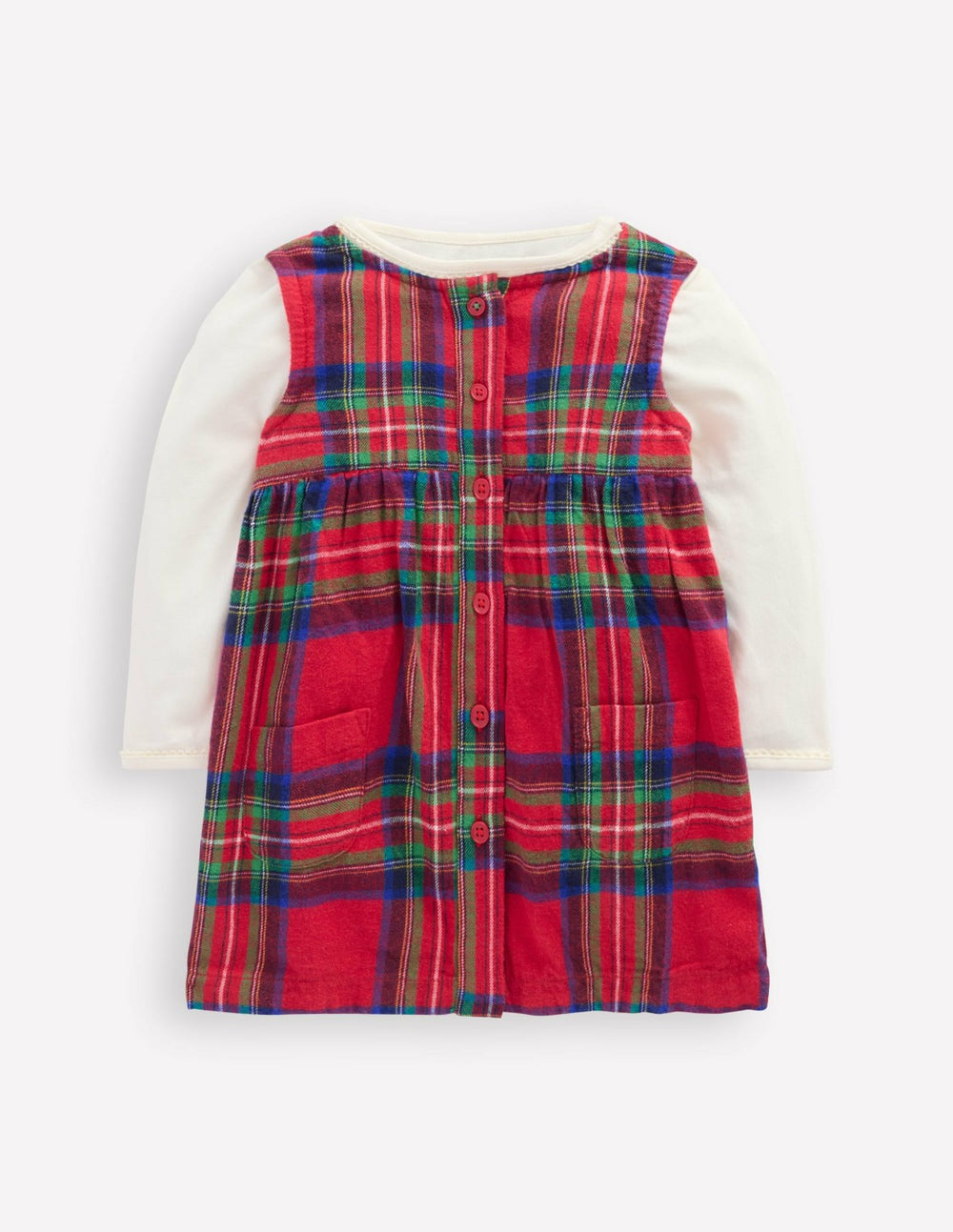 Woven Pinny Dress Set-Red Check / Boden Sale