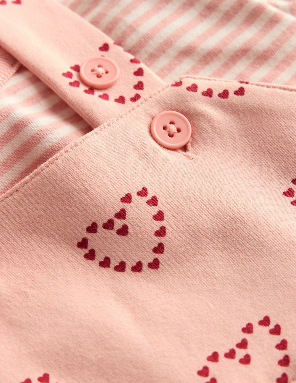 Jersey Dungaree Set-Pink Hearts / Boden On sale